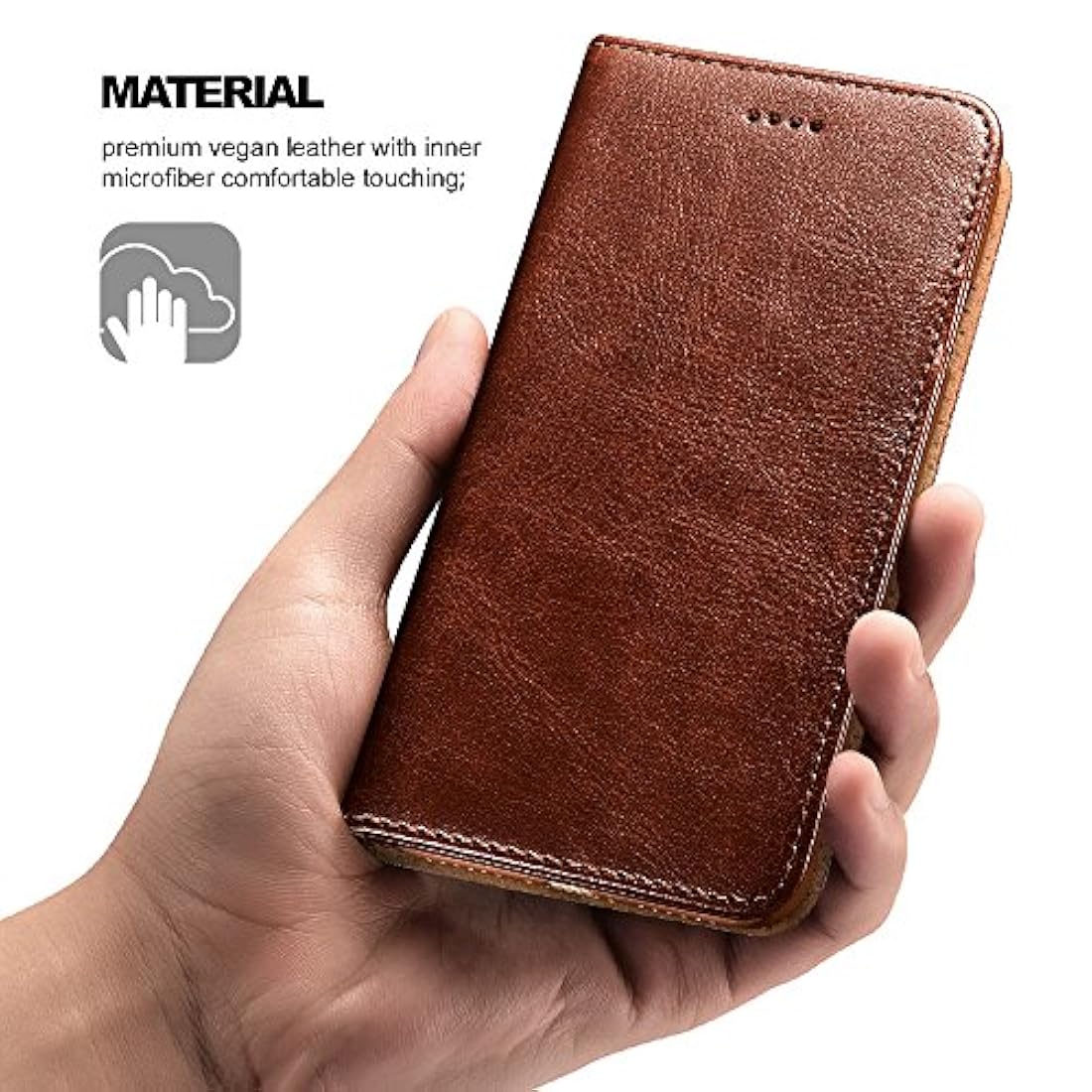 Funda tipo cartera para iPhone 7/8 JueSen, Marrón