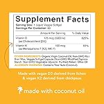 Vitamina K2 + D3 con aceite de coco orgánico para una mejor