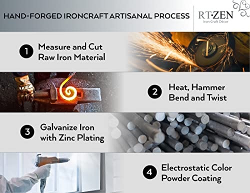 Anillo de toalla negro mate, anillo de toalla de hierro