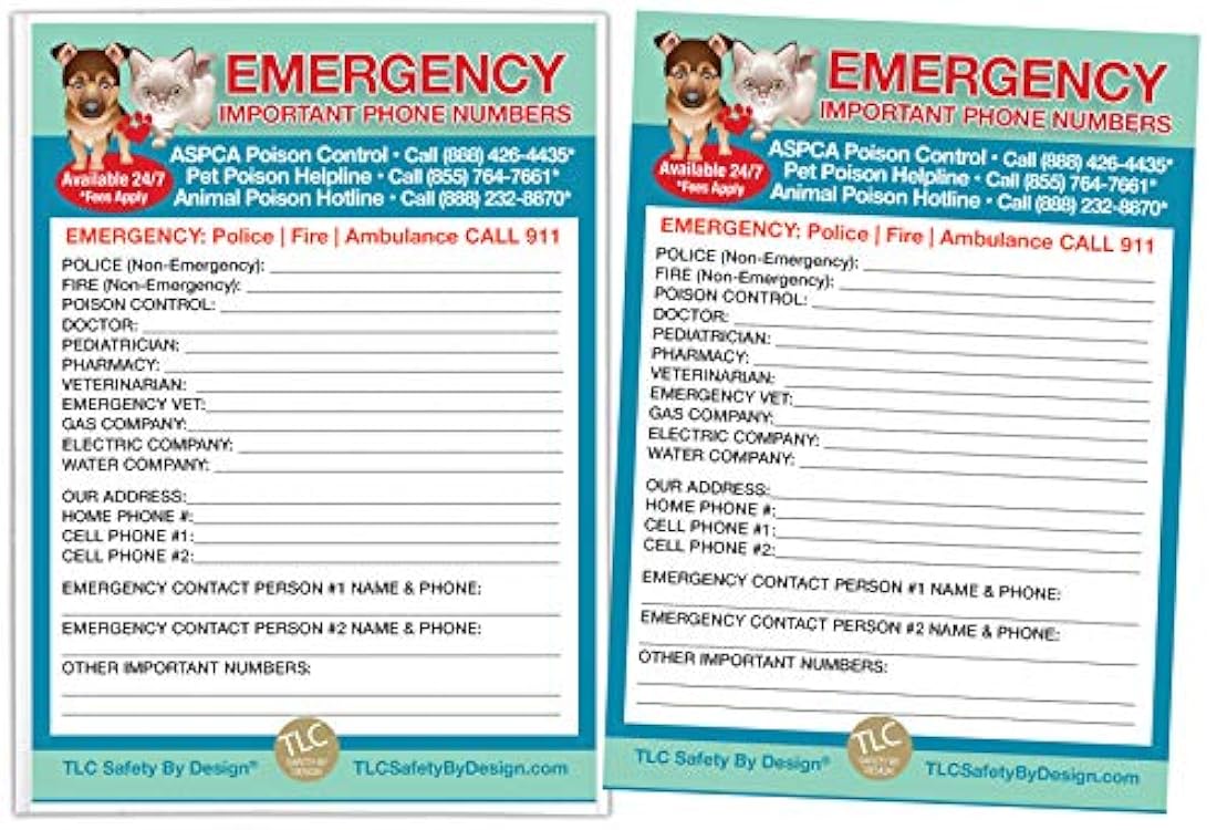 Imán tipo tarjeta de contacto de emergencia