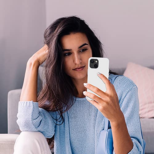 Cordking - Funda para iPhone 13, ultradelgada, de silicona, funda protectora a prueba de golpes con forro de microfibra antiarañazos, 6.1 pulgadas, blanco