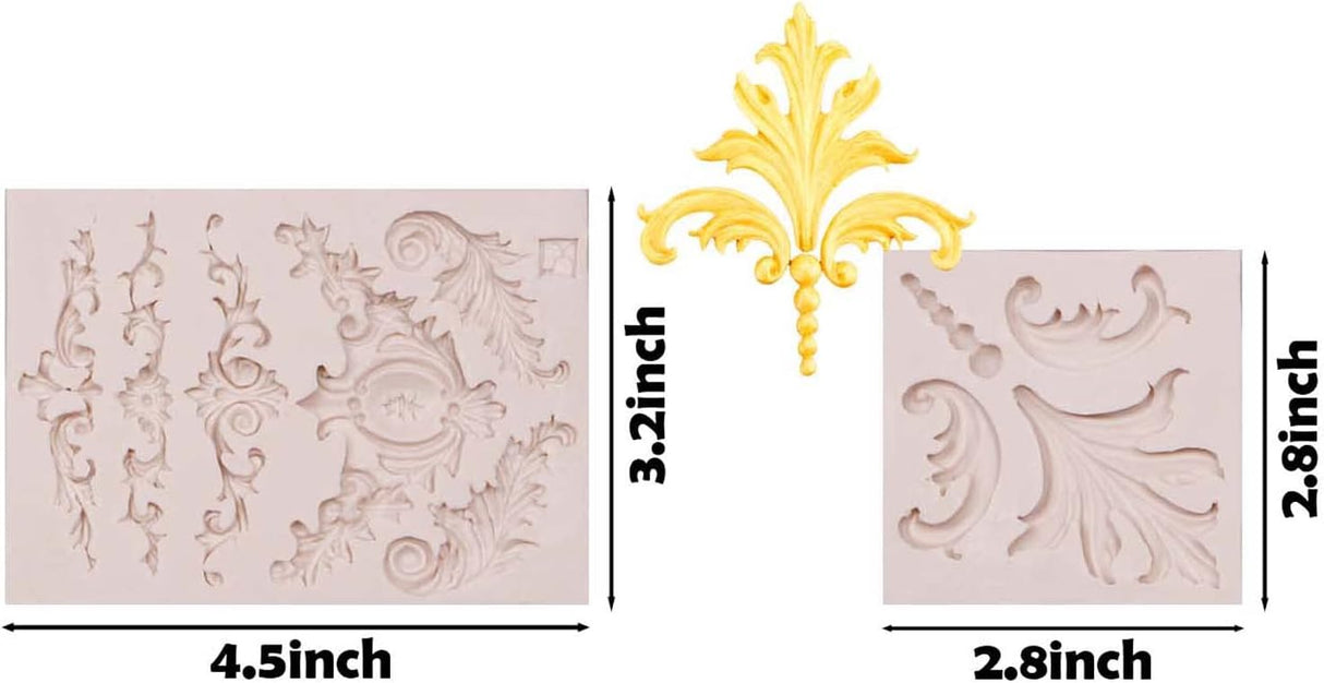 Molde de silicona de alivio barroco de fondant de borde