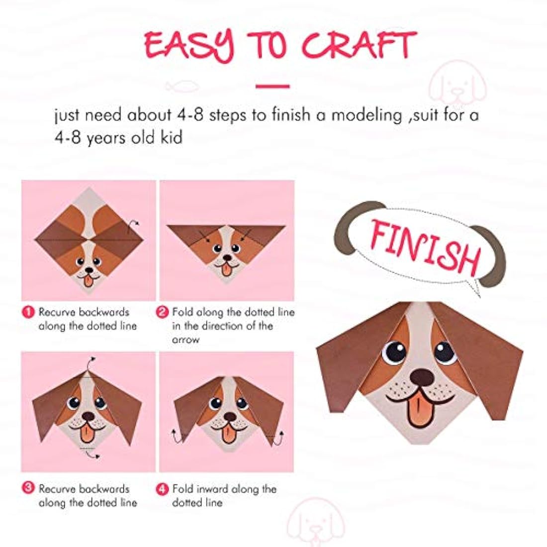 Gamenote Kit de origami colorido para niños