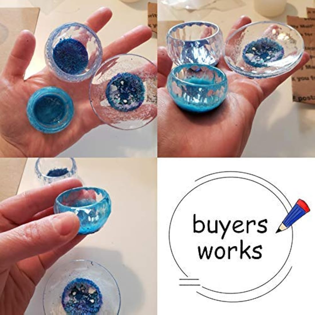 3 moldes de silicona decorativos para hacer tartas de resina epoxi grandes, cuencos pequeños/platos de bricolaje