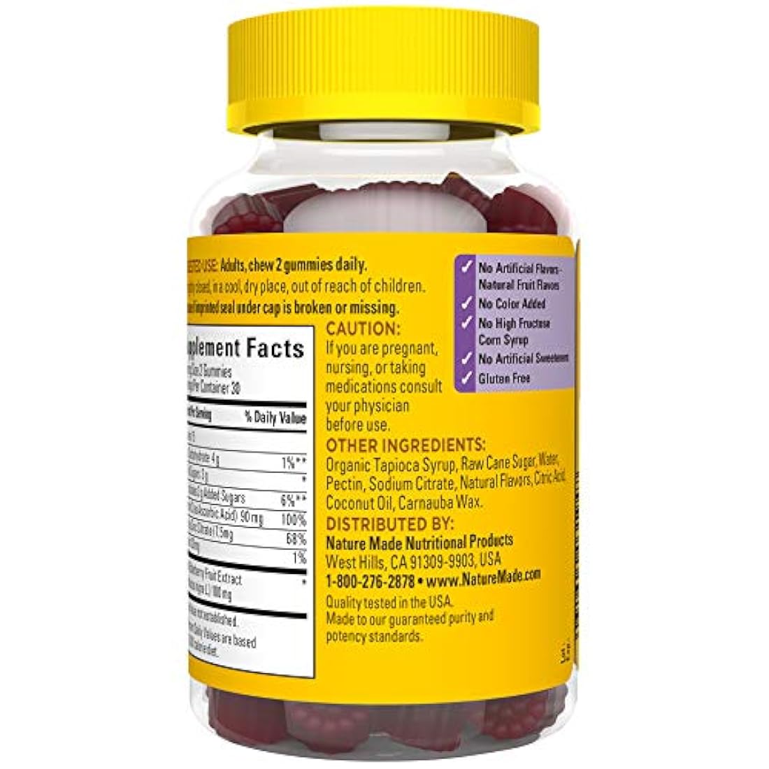 Nature Made Baya de saúco 100 mg con vitamina C y gomitas