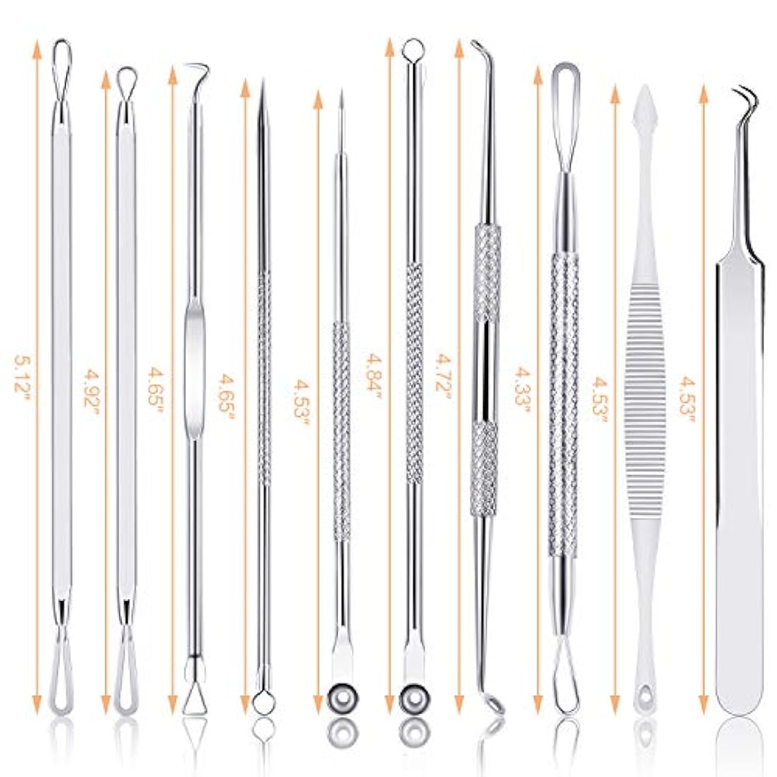 Kit de herramientas para removedor espinillas, 10 unidades, herramienta extractora de espinillas, kit de acné para puntos negros, puntos blancos, eliminación de zit