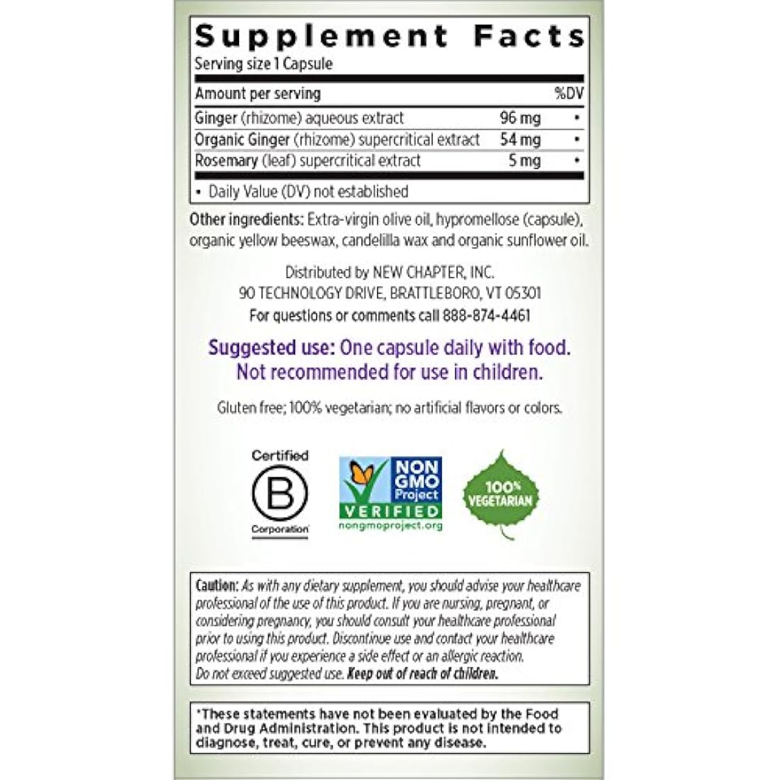 Nuevo Capítulo Gingerforce, 6041, cápsula vegetariana, 1