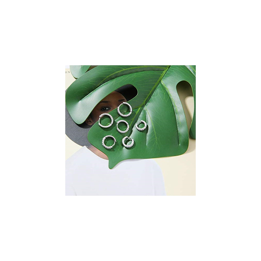 Aretes pequeños de aro para mujeres 3 pares