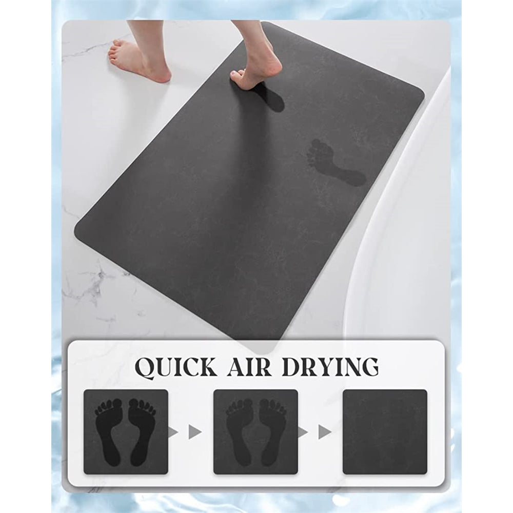 Tapete de baño, antideslizante, súper absorbente, Gris