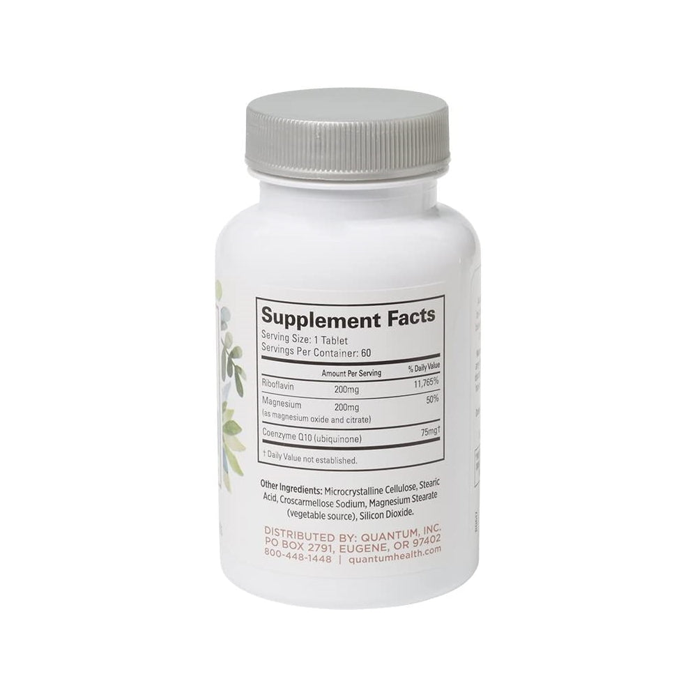 Suplementos de magnesio con riboflavina y CoQ10 60 tabletas