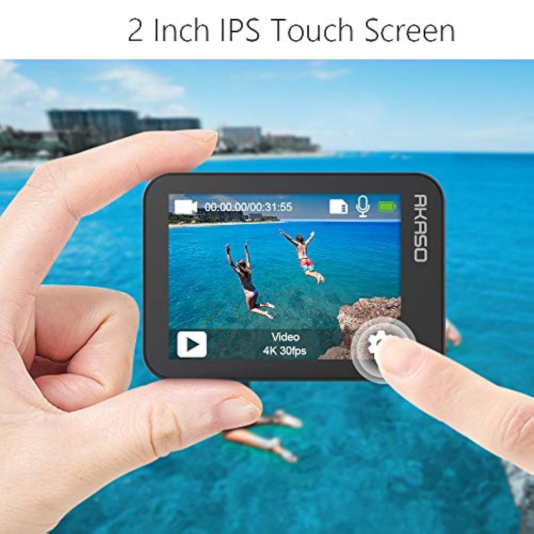 Cámara de acción WiFi con pantalla táctil - AKASO