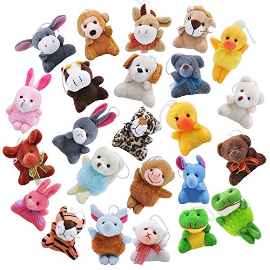 paquete de 24 mini animales de peluche surtidos