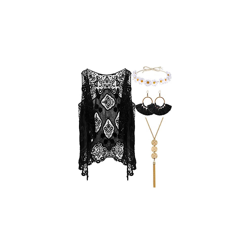 Disfraz bohemio hippie Juego de 4 piezas talla M