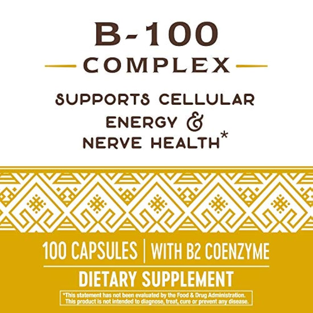Nature's Way Vitamina B-100 Complex, 100 Cápsulas