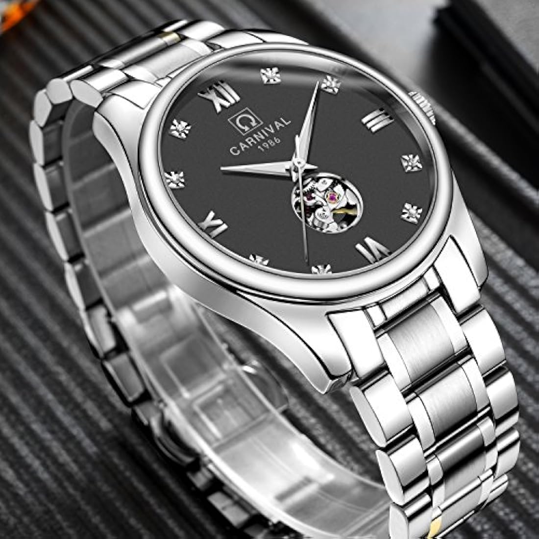 reloj Set de regalo para hombres y mujeres de 2 (negro)