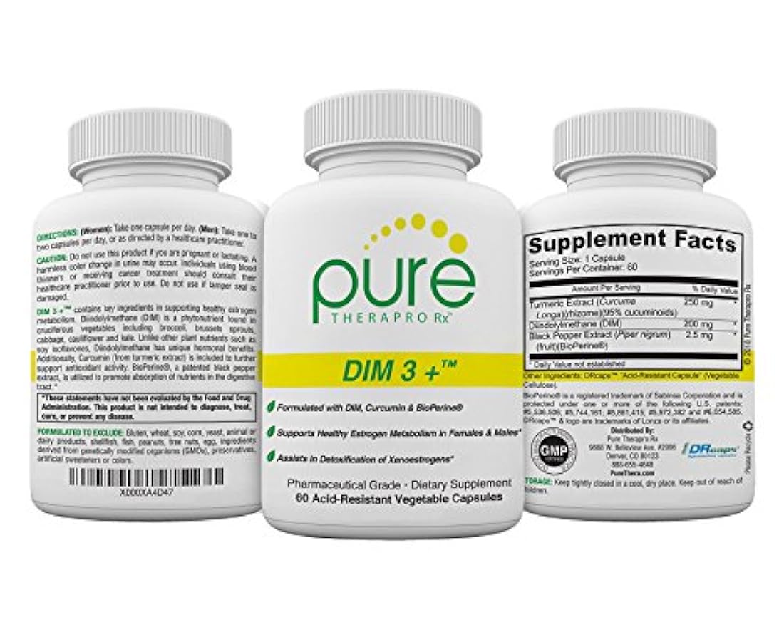 60 cápsulas veganas dim-200mg, curcumina-250mg