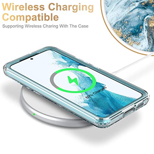 ESDOT Funda para Samsung Galaxy S22, grado militar, prueba de caídas de 21 pies, resistente con diseños de moda para mujeres y niñas, funda protectora para Galaxy S22 de 6.1 pulgadas, diseño de mármol ópalo