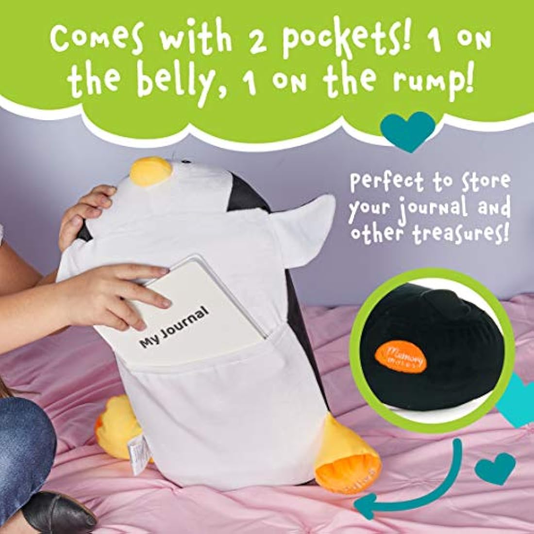 Almohada de espuma viscoelástica con diario para niños