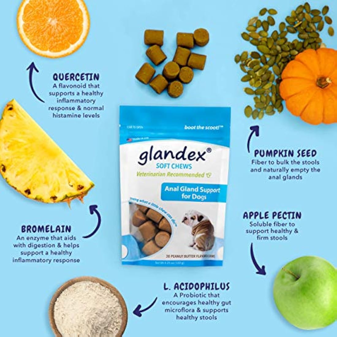 suplemento de fibra de probióticos para perros