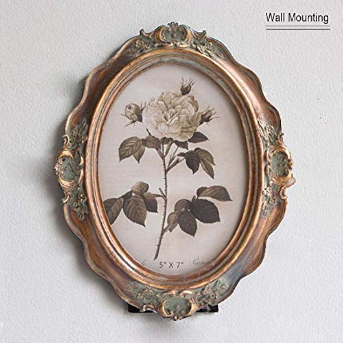 Marco de fotos ovalado vintage de 2.0 x 2.8 in