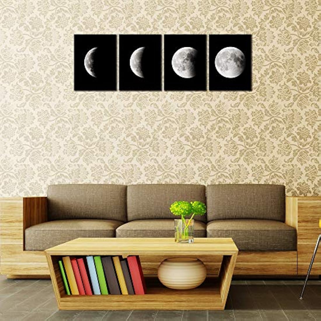 Wieco Art P4RAB018 - Juego de 4 lienzos de giclée modernos