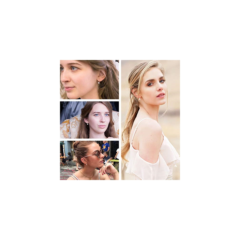 Aretes colgantes de plata con perlas color blanco