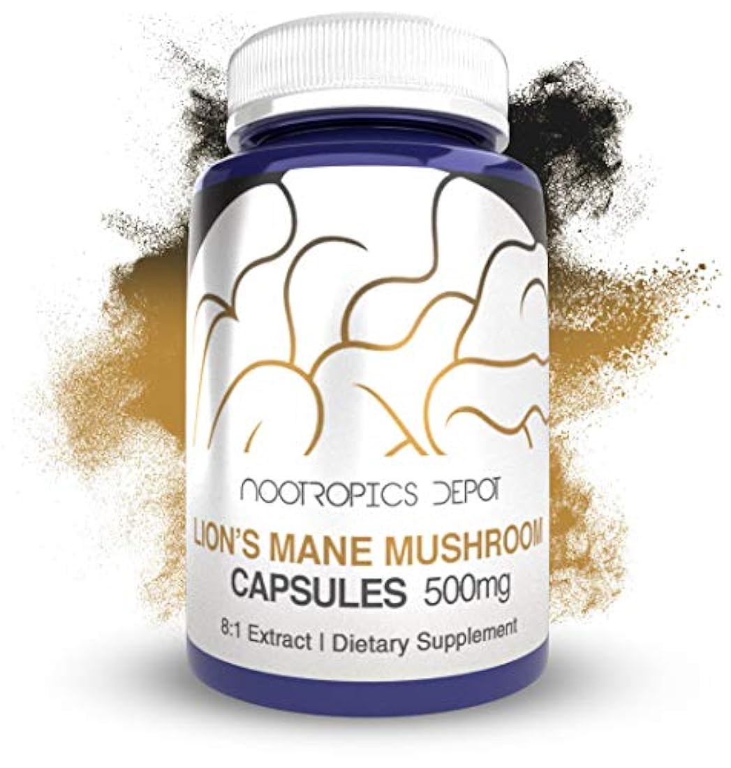 Leones Mane Cápsulas de hongos Extracto 8: 1, 1