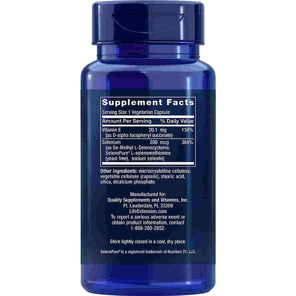 Suplementos Super Selenium Complex 200 mcg y vitamina E