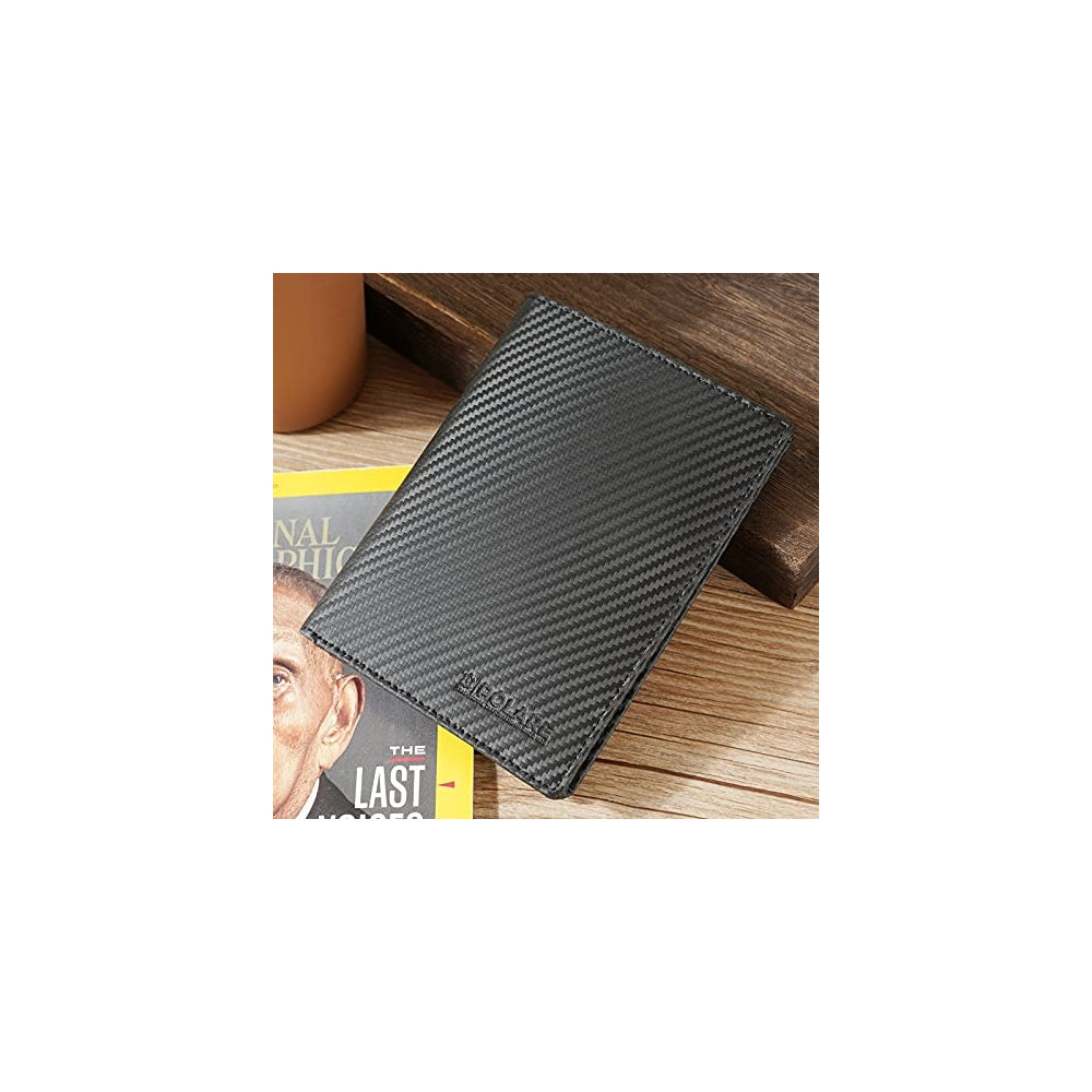 Porta Documentos y Tarjetas plegable de piel con bloqueo