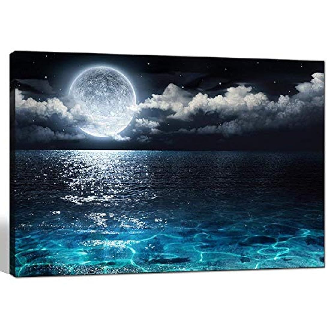 Sechars - Lienzo decorativo para pared, diseño de luna