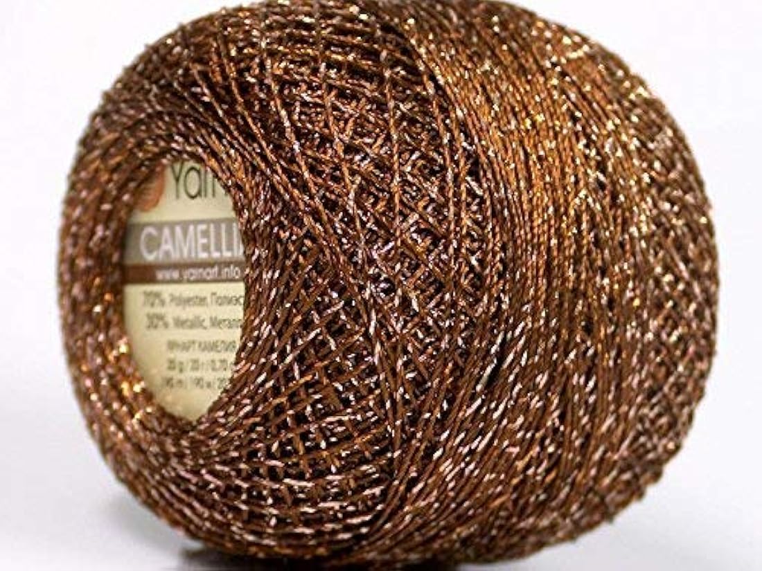 café cobre plateado trenzado metálico hilo camelia