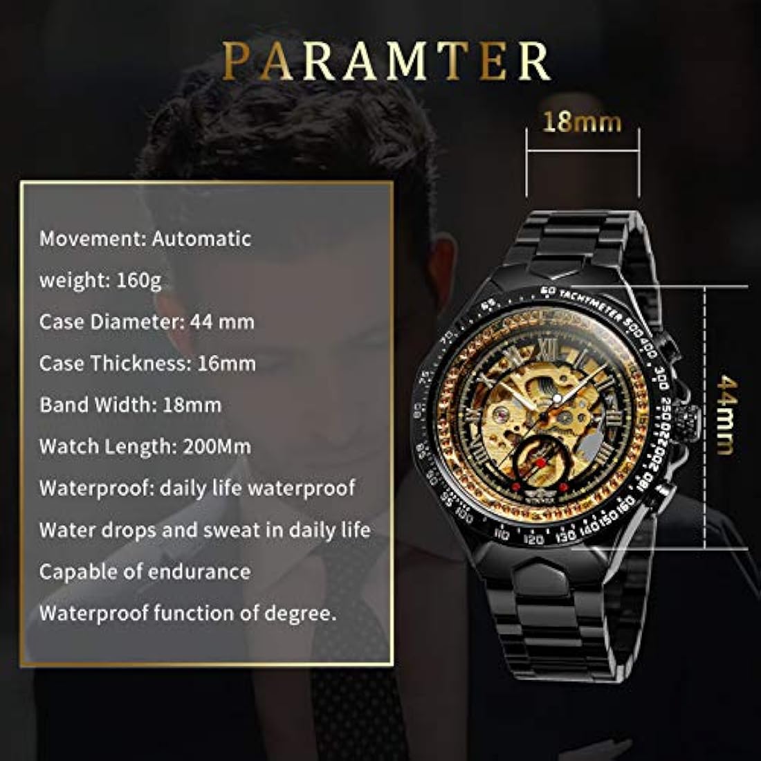 Reloj de pulsera mecánico con diseño de esqueleto Steampunk
