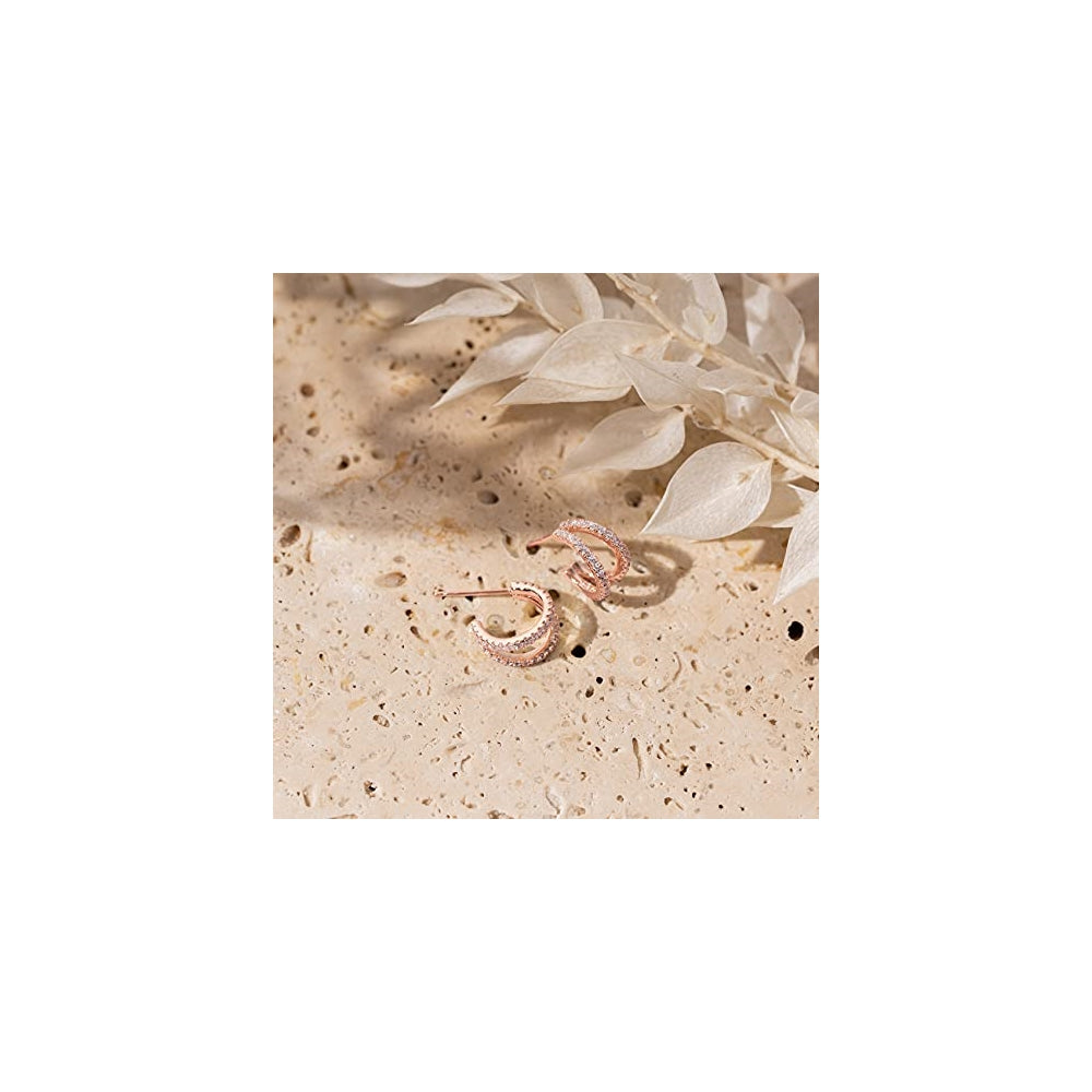 Aretes de medio aro de plata para mujeres