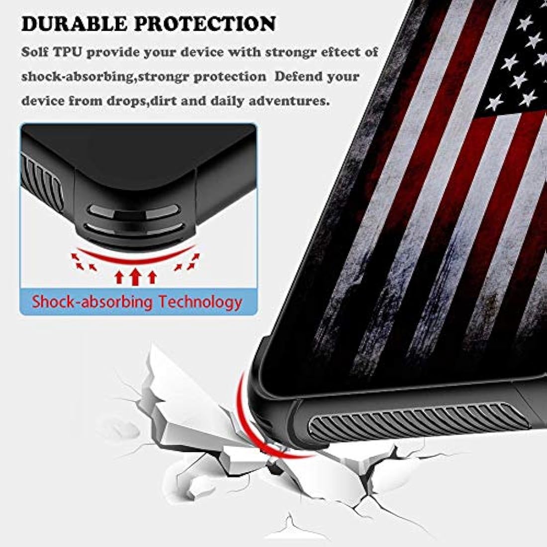 Funda de vidrio templado 9H, con patrón a prueba de golpes