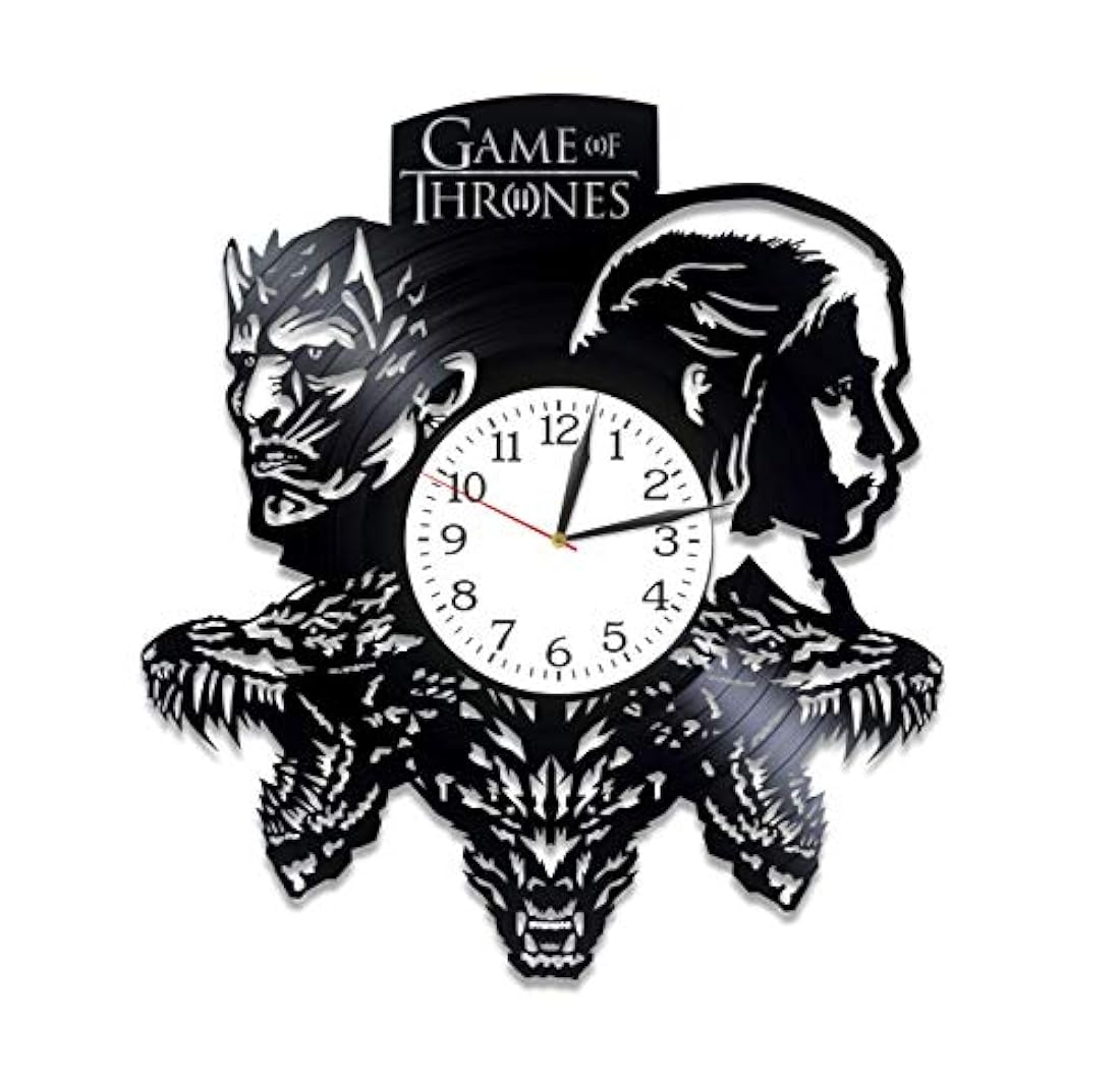 Reloj de pared de vinilo con diseño de Juego de Tronos