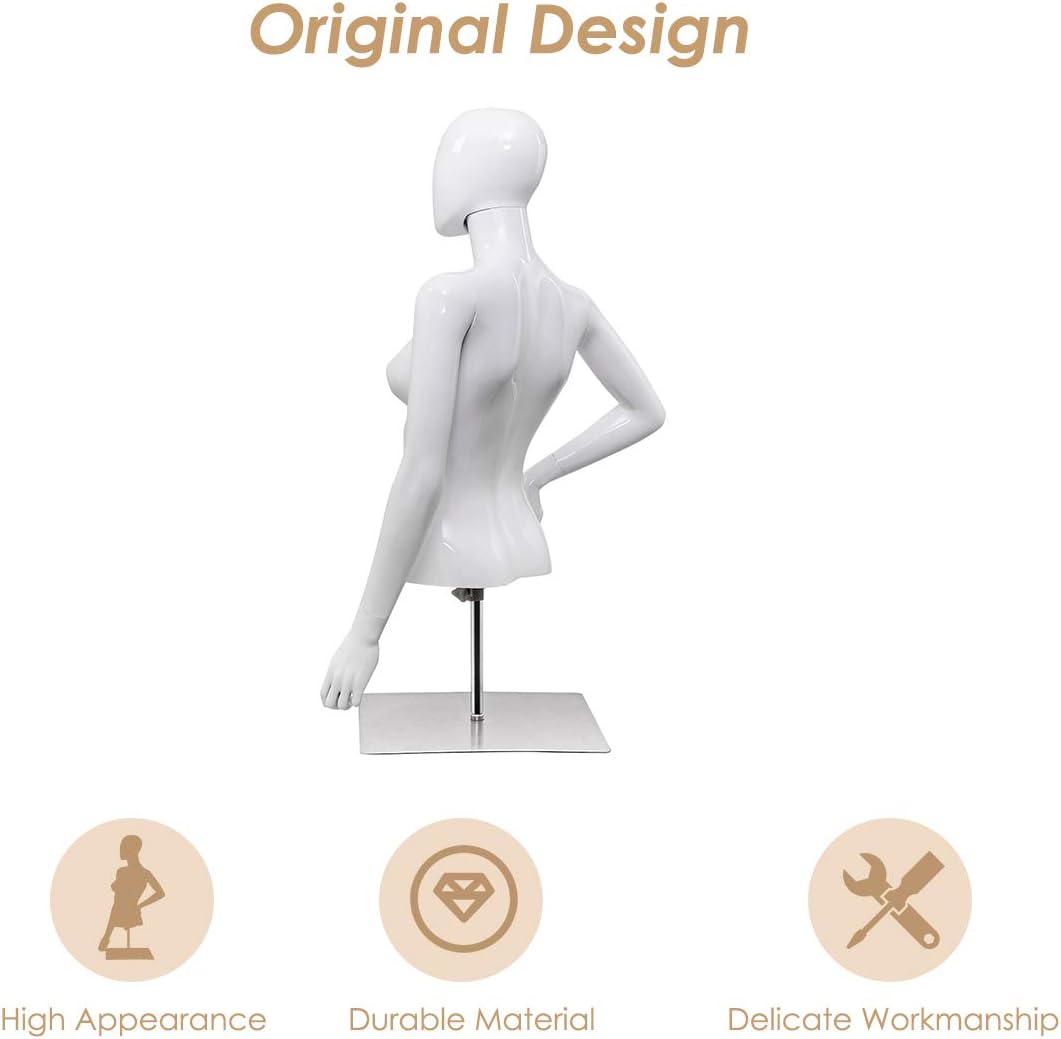 Torso Maniquí Femenino Giantex Altura Ajustable con Soporte