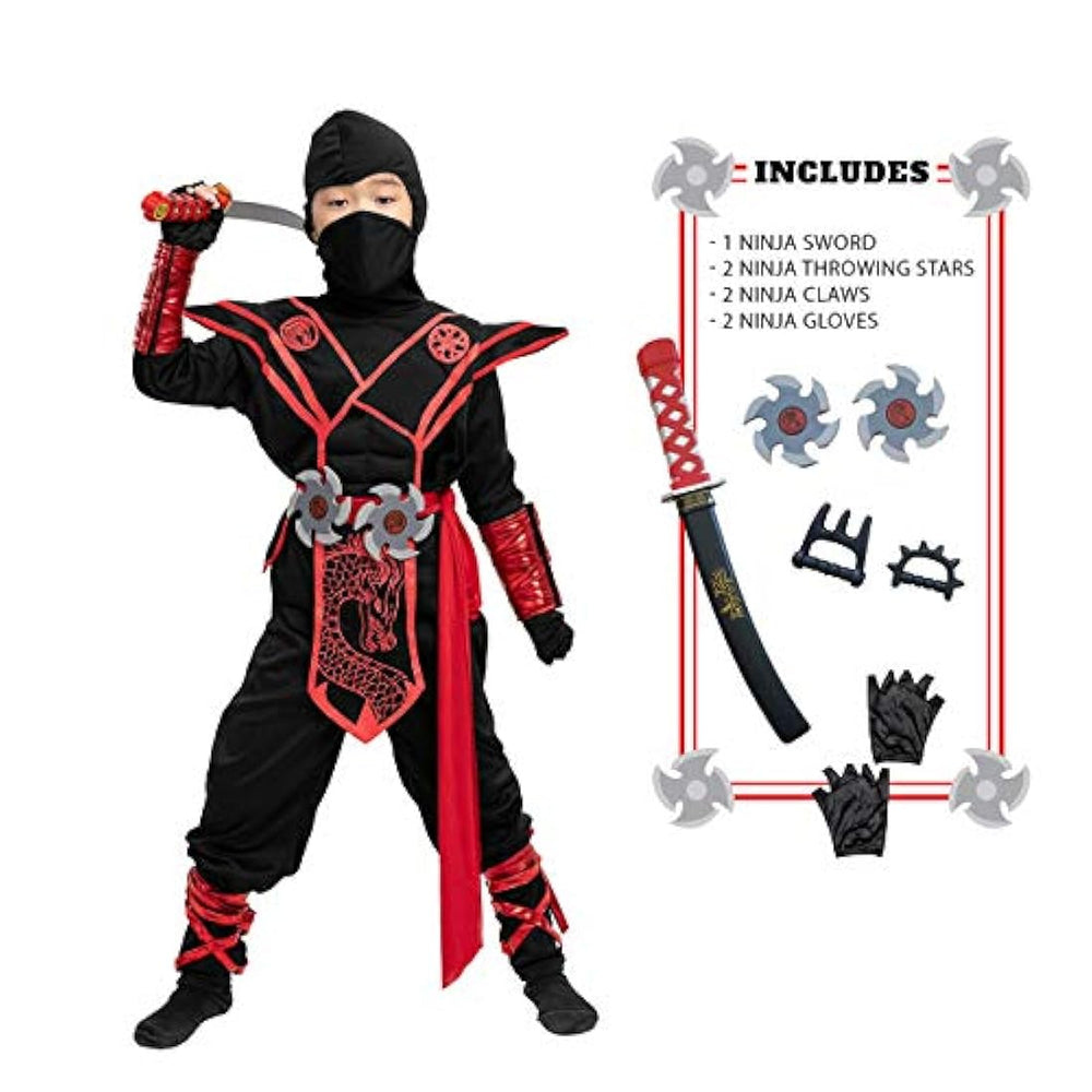 Disfraces  Atuendo de Ninja del dragón rojo