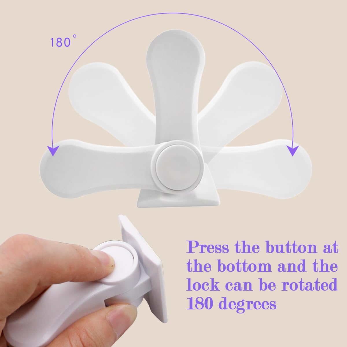 Bloqueo de manija para puertas, 6 unidades, sin taladros, seguro