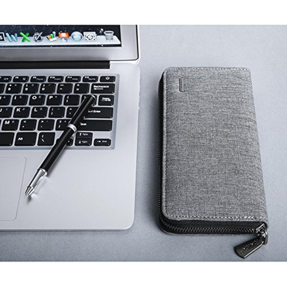 Cartera para hombre impermeable de lona con cremallera