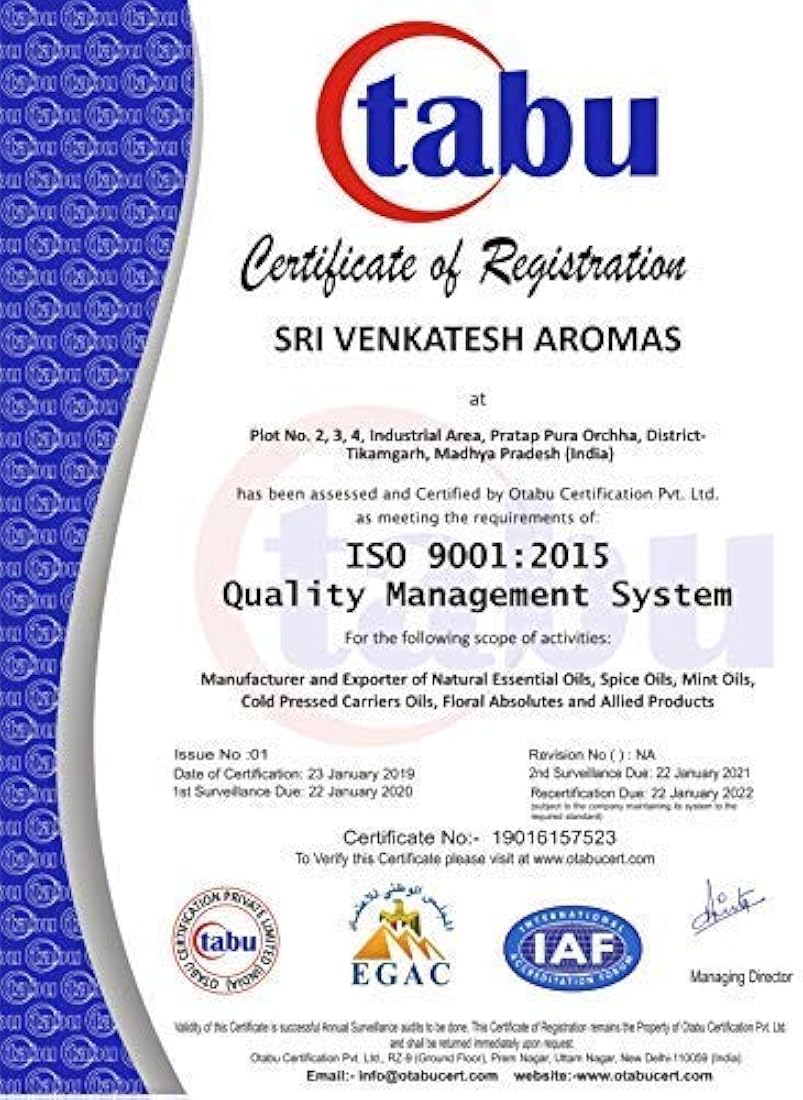 Aceites certificados por SVA Organics USDA