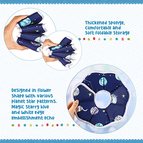 Collar de recuperación ajustable impermeable para gatos con cono de algodón suave y protección postoperatoria, cuello de cono azul cielo estrellado, collar de gato cómodo protector para mascotas para gatos, gatitos y perros