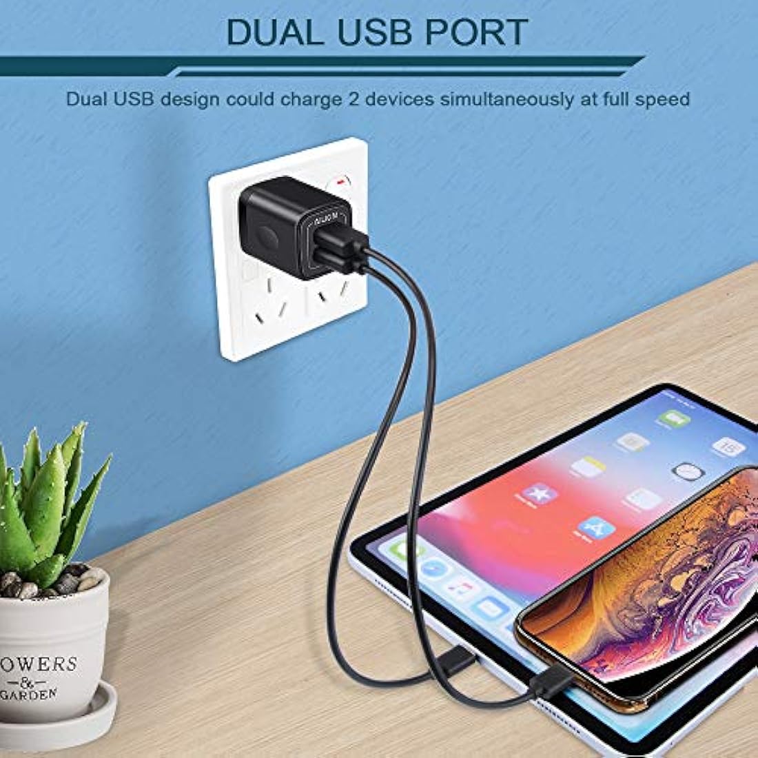 Cargador de pared USB, adaptador de cargador, Ailkin de 2,4