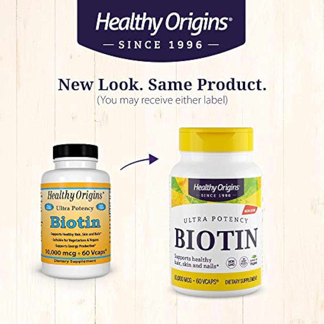 Healthy Origins Biotin Veg cápsulas, 10.000 mcg, 60 unidades
