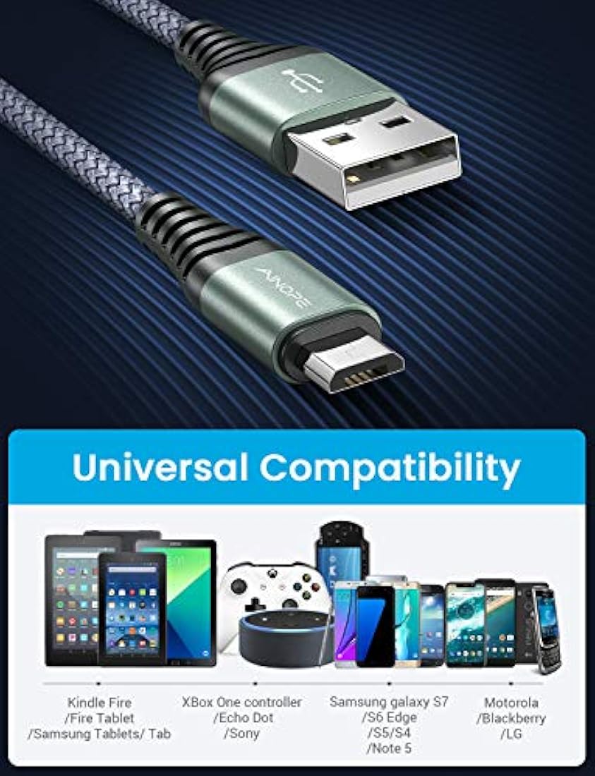 Cable cargador USB, gris