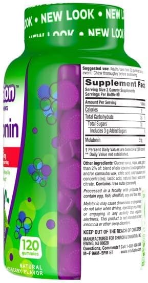 Vitafusion Mora de melatonina extra fuerte, 5 mg, 120 unid