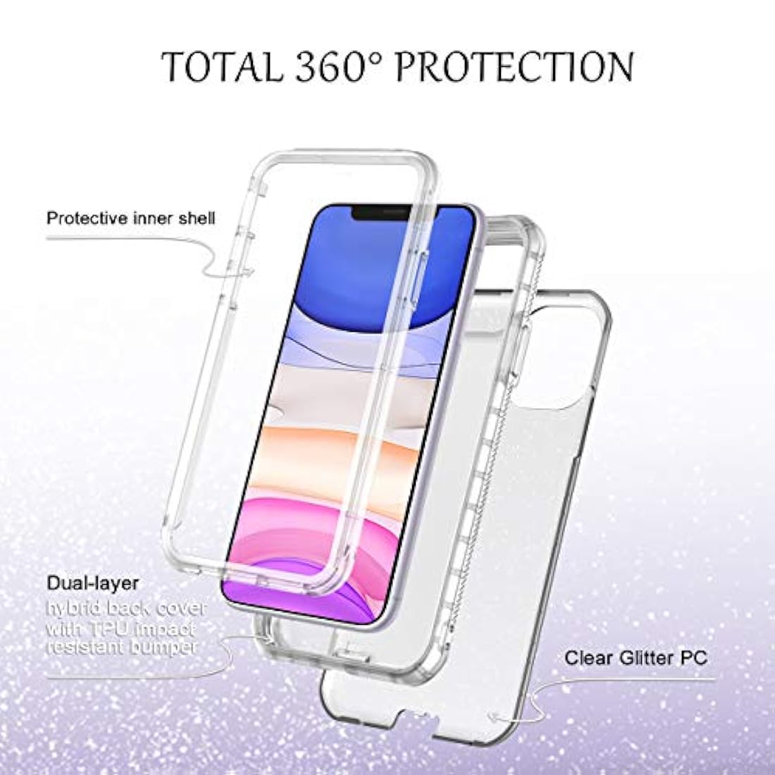 Carcasa para iPhone 11+protector de pantalla integrado
