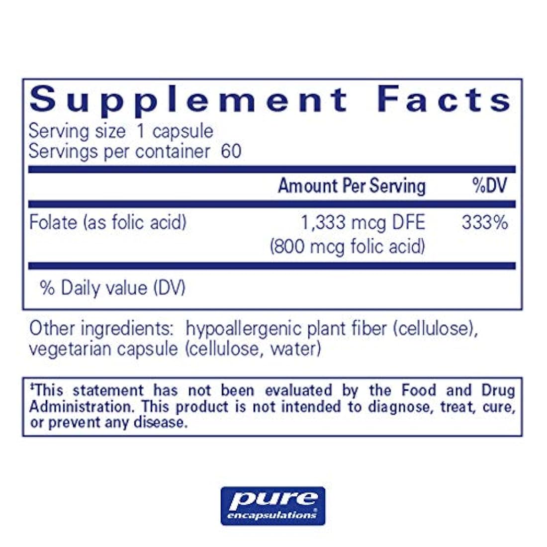 Ácido Fólico 60 vegicaps