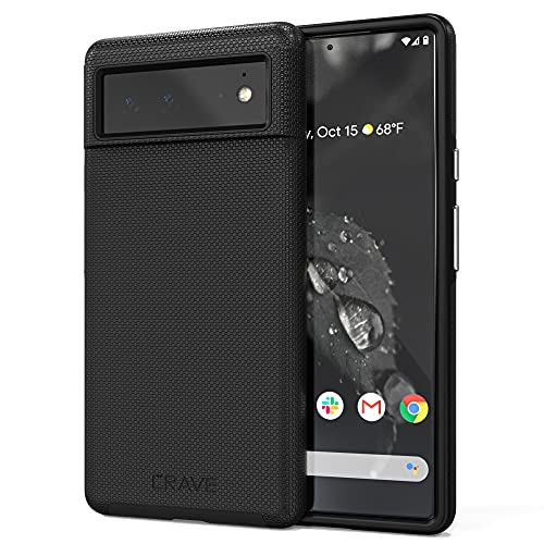 Crave Dual Guard para Google Pixel 6, funda de doble capa de protección contra golpes para Google Pixel 6 - Negro