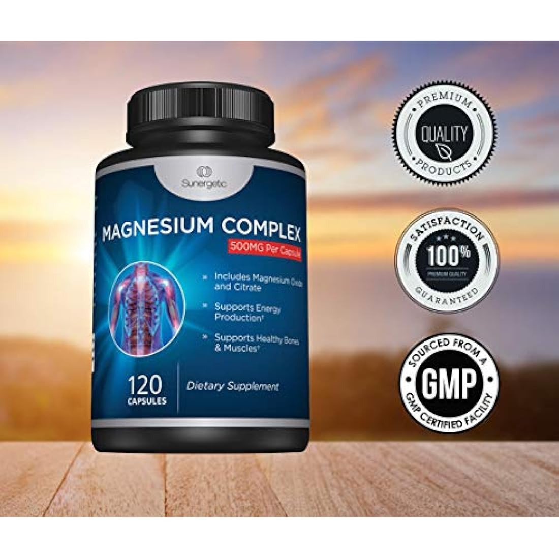 Cápsulas premium de citrato de magnesio - 500 mg