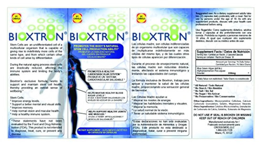 Bioxtron Natural AFA Suplemento de células madre